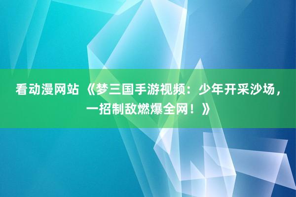 看动漫网站 《梦三国手游视频：少年开采沙场，一招制敌燃爆全网！》