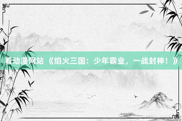 看动漫网站 《焰火三国：少年霸业，一战封神！》