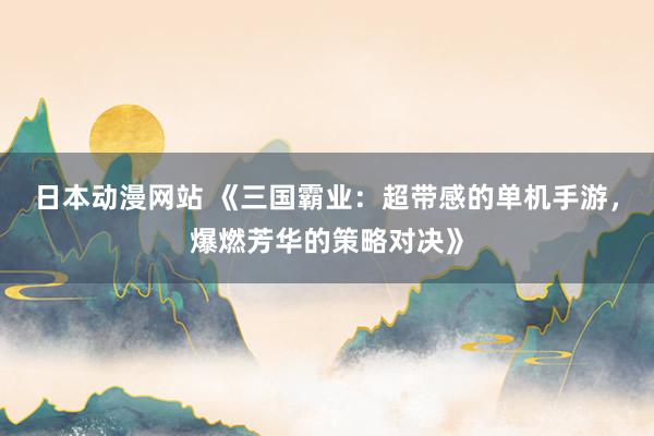 日本动漫网站 《三国霸业：超带感的单机手游，爆燃芳华的策略对决》
