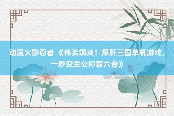 动漫火影忍者 《伟姿飒爽！爆肝三国单机游戏，一秒变主公称霸六合》