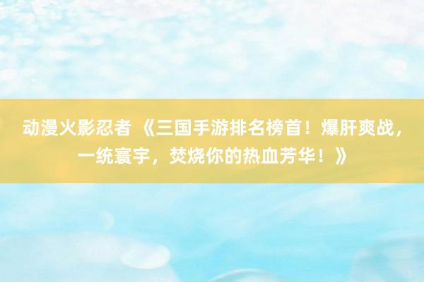 动漫火影忍者 《三国手游排名榜首！爆肝爽战，一统寰宇，焚烧你的热血芳华！》