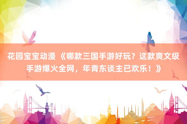 花园宝宝动漫 《哪款三国手游好玩？这款爽文级手游爆火全网，年青东谈主已欢乐！》