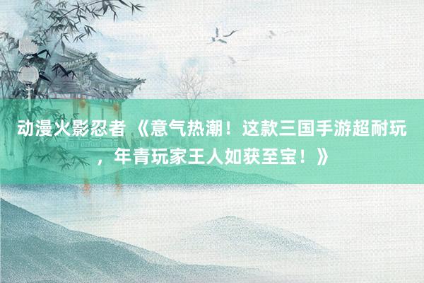 动漫火影忍者 《意气热潮！这款三国手游超耐玩，年青玩家王人如获至宝！》