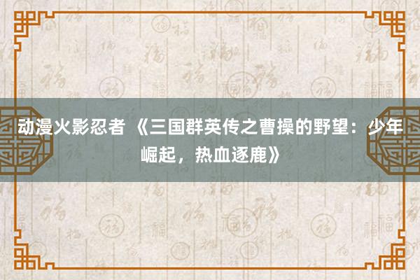 动漫火影忍者 《三国群英传之曹操的野望：少年崛起，热血逐鹿》